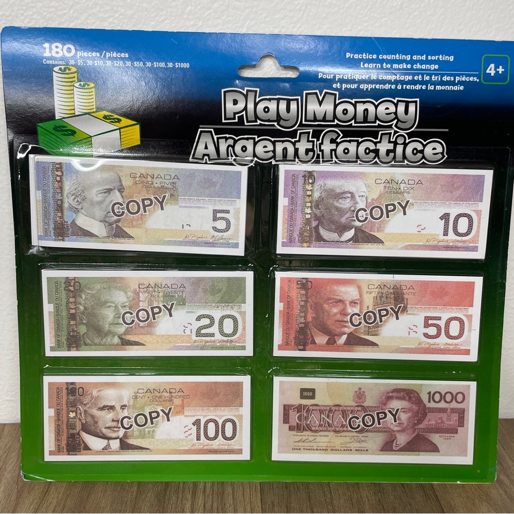 Canadian Play Money 180 Pieces